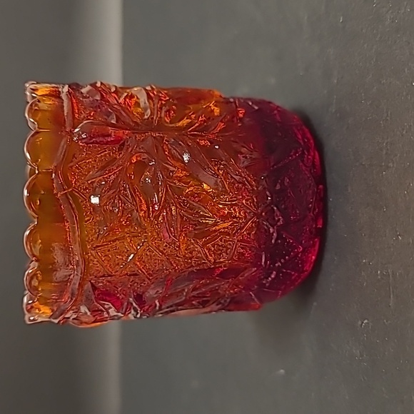 Vintage Marigold Carnival Glass Toothpick Holder - Picture 3 of 16